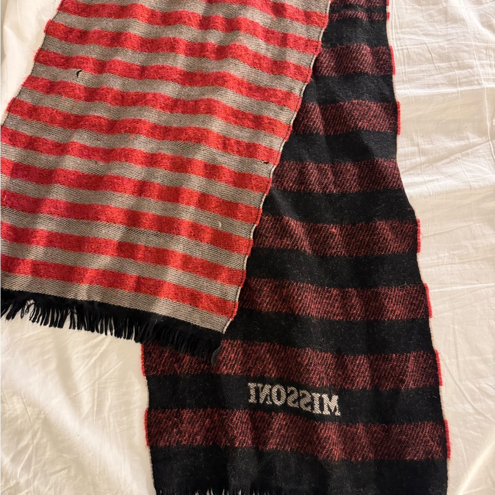 Missoni scarf black and red stripes
